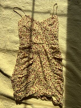 Nordstrom Row A Shirred Floral Mini Dress